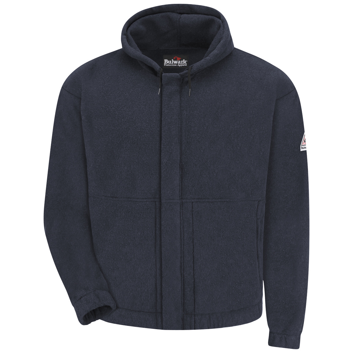Bulwark® Medium Tall Navy Blue Modacrylic/Wool/Aramid/Lyocell DWR Finish Flame Resistant Hooded Sweatshirt With Zipper Front Clo