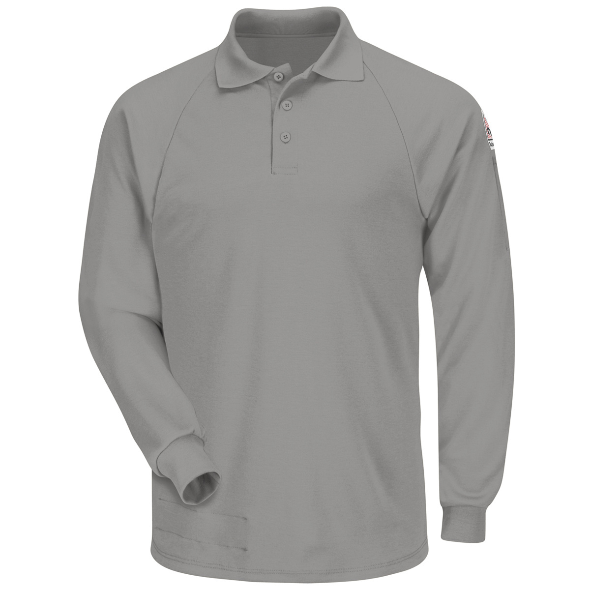 Bulwark® Medium Regular Gray Swiss Pique/Modacrylic/Lyocell/Aramid Flame Resistant Polo With Button Front Closure