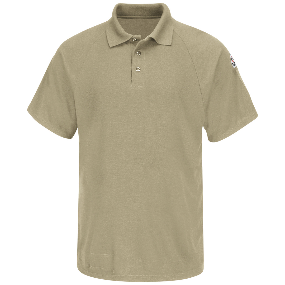 Bulwark® 2X Regular Khaki Swiss Pique/Modacrylic/Lyocell/Aramid Flame Resistant Polo With Button Front Closure Bulwark® 2X Regular Khaki Swiss Pique/Modacrylic/Lyocell/Aramid Flame Resistant Polo With Button Front Closure