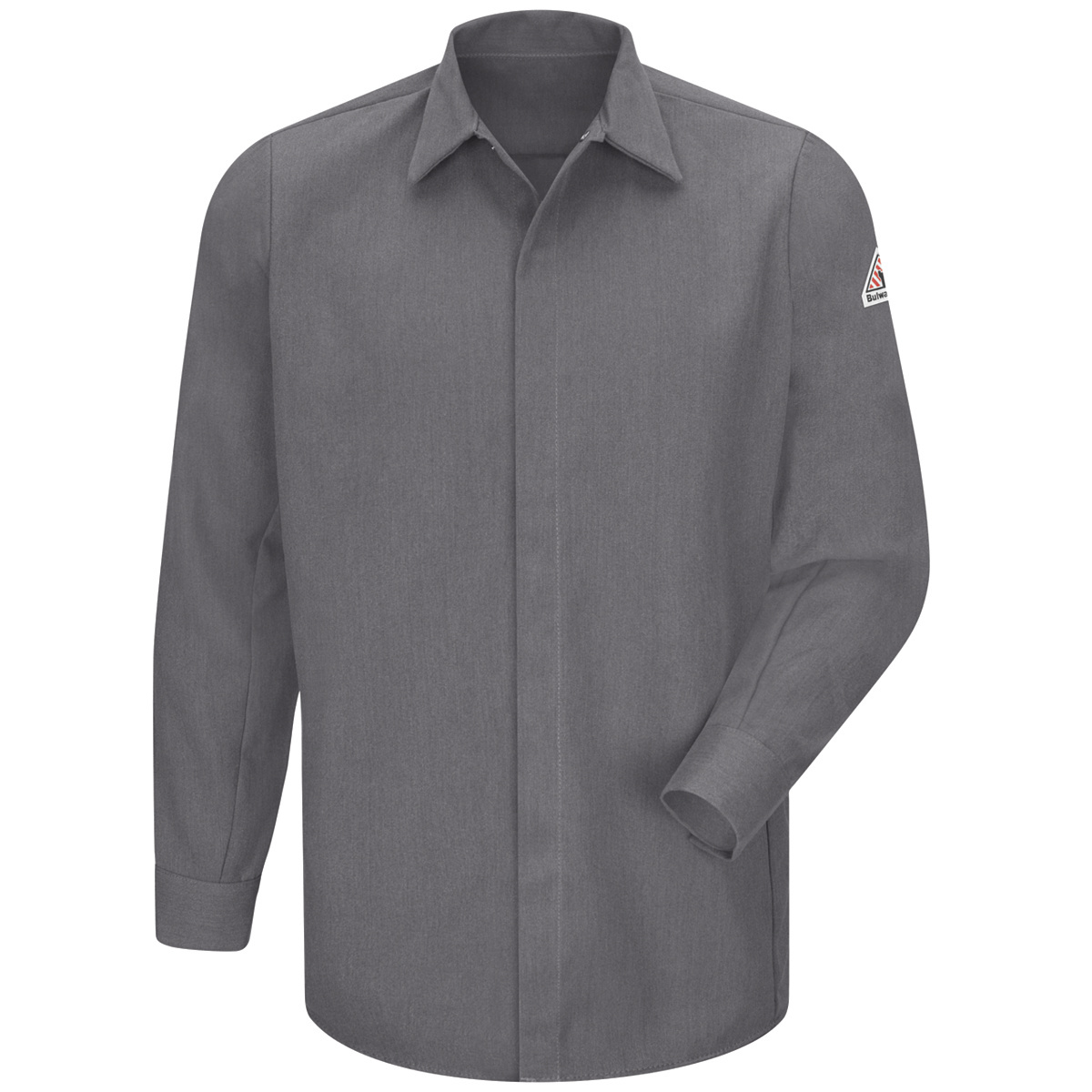Bulwark® 3X Regular Gray CoolTouch®/Modacrylic/Lyocell/Aramid Flame Resistant Work Shirt With Gripper Front Closure