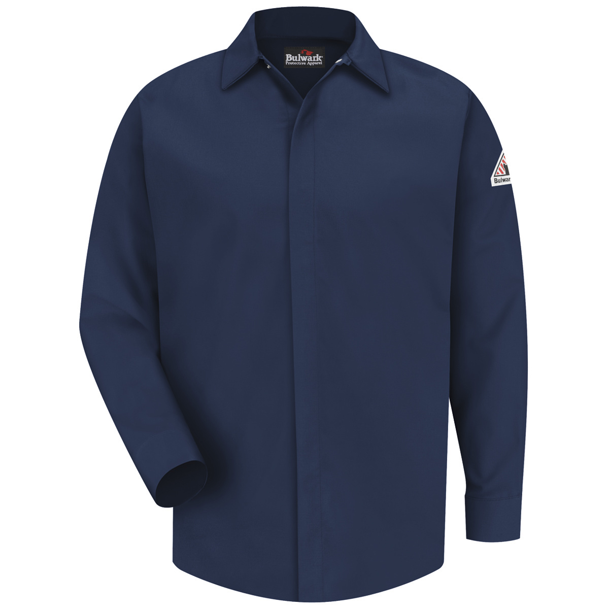 Bulwark® Large Regular Navy Blue CoolTouch®/Modacrylic/Lyocell/Aramid Flame Resistant Work Shirt With Gripper Front Closure