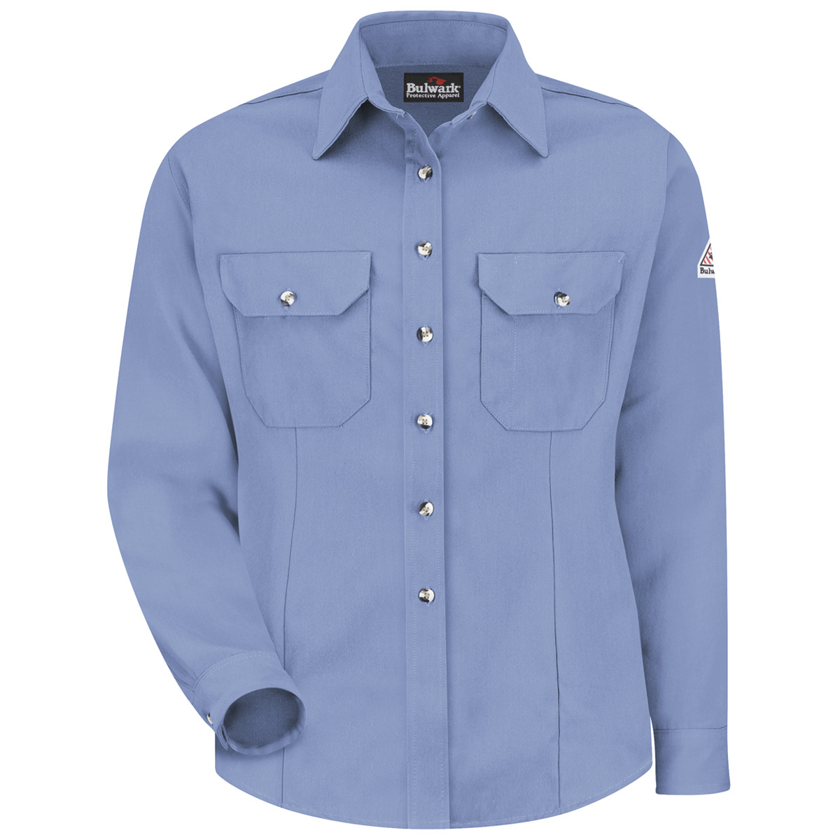 Bulwark® X-Large Regular Light Blue Modacrylic/Lyocell/Aramid Flame Resistant Dress Uniform Shirt With Button Front Closure Bulwark® X-Large Regular Light Blue Modacrylic/Lyocell/Aramid Flame Resistant Dress Uniform Shirt With Button Front Closure