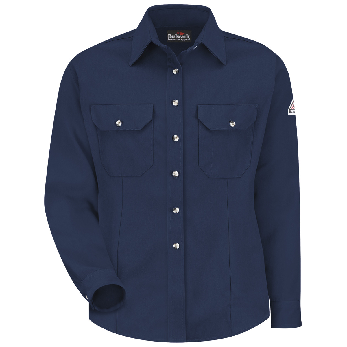 Bulwark® Large Regular Navy Blue Modacrylic/Lyocell/Aramid Flame Resistant Dress Uniform Shirt With Button Front Closure Bulwark® Large Regular Navy Blue Modacrylic/Lyocell/Aramid Flame Resistant Dress Uniform Shirt With Button Front Closure