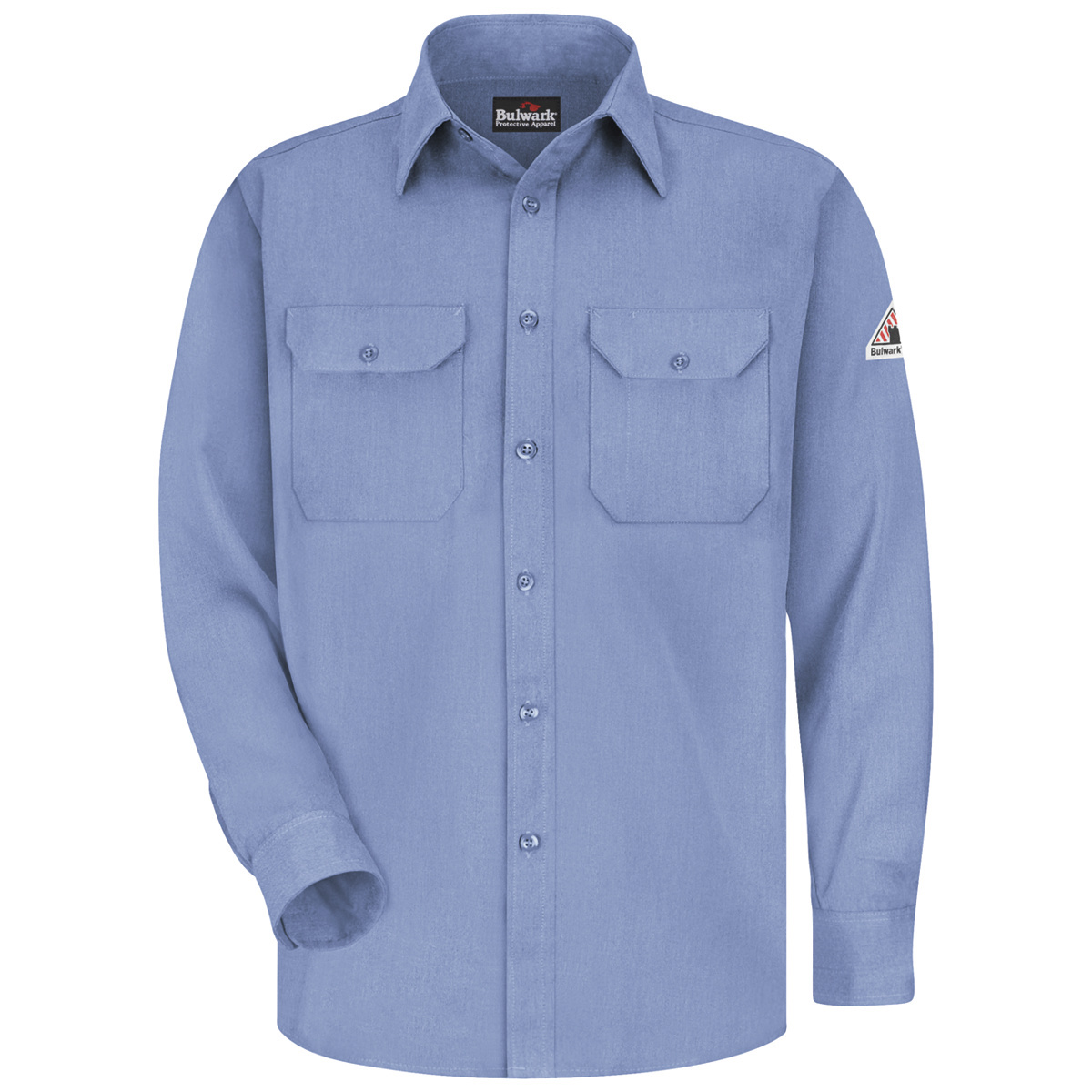 Bulwark® 3X Regular Light Blue Modacrylic/Lyocell/Aramid Flame Resistant Uniform Shirt With Button Front Closure Bulwark® 3X Regular Light Blue Modacrylic/Lyocell/Aramid Flame Resistant Uniform Shirt With Button Front Closure