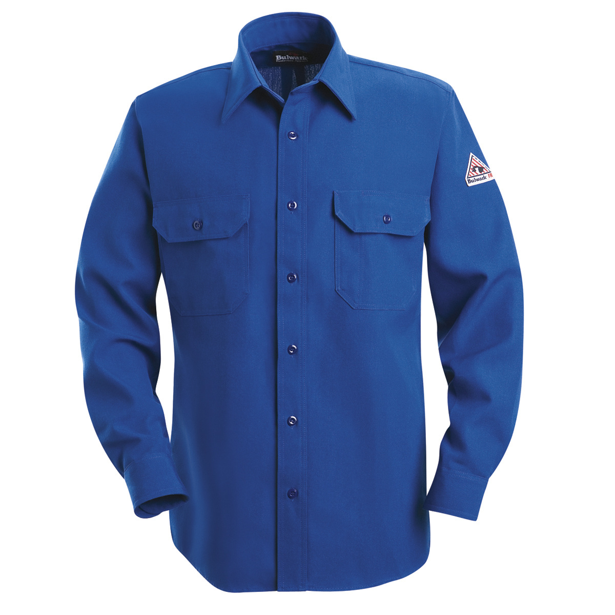 Bulwark® Medium Regular Royal Blue Nomex® IIIA/Nomex® Aramid/Kevlar® Aramid Flame Resistant Uniform Shirt With Button Front Clos