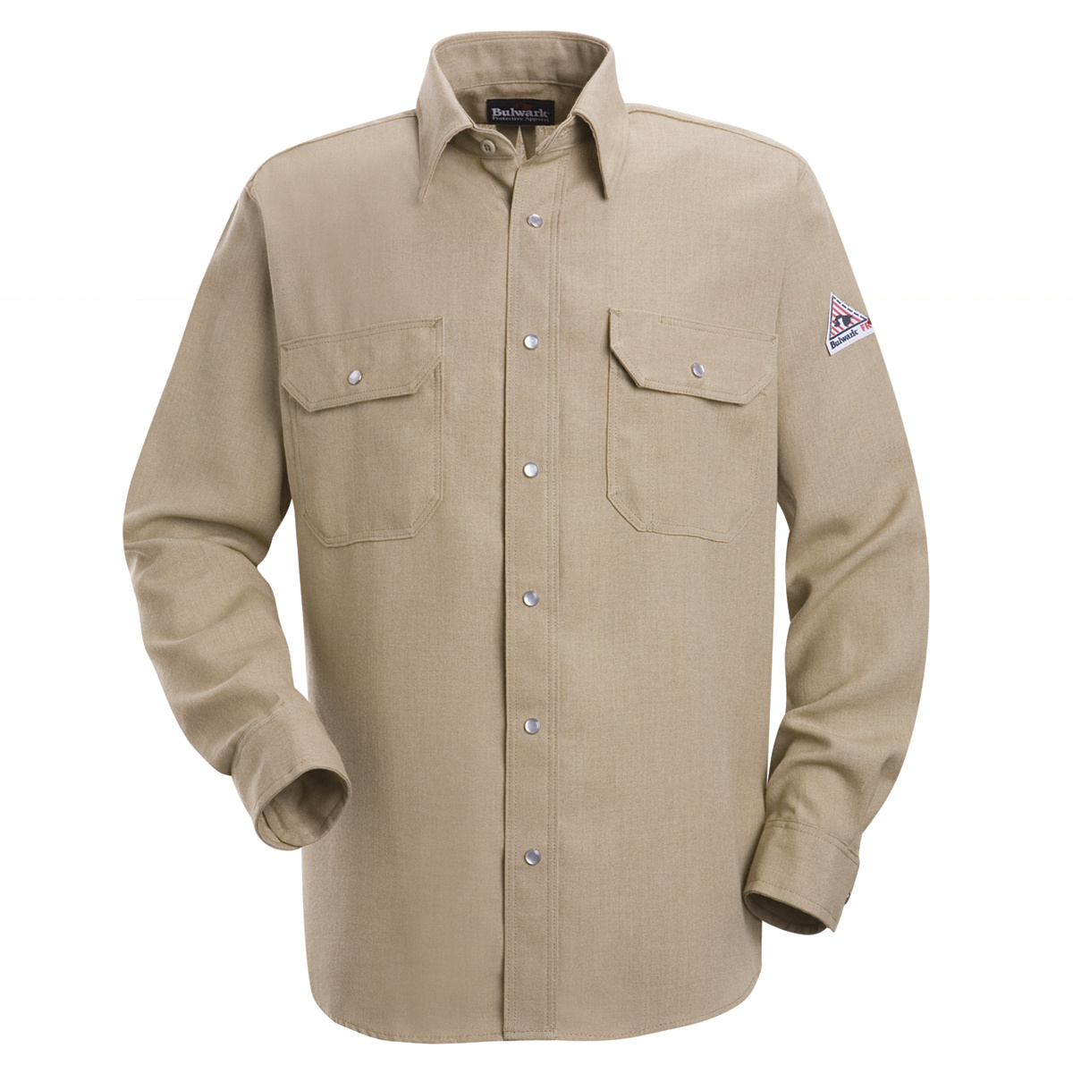 Bulwark® Large Regular Tan Nomex® IIIA/Nomex® Aramid/Kevlar® Aramid Flame Resistant Uniform Shirt With Snap Front Closure