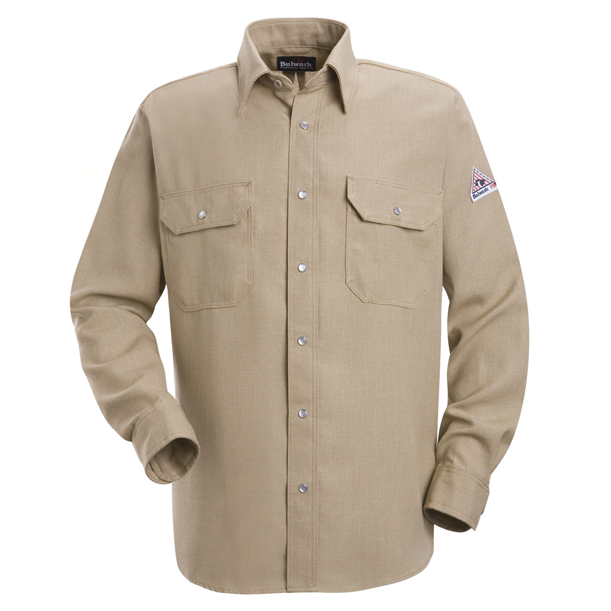 Bulwark® Small| Regular Tan Nomex® IIIA/Nomex® Aramid/Kevlar® Aramid Flame Resistant Uniform Shirt With Snap Front Closure
