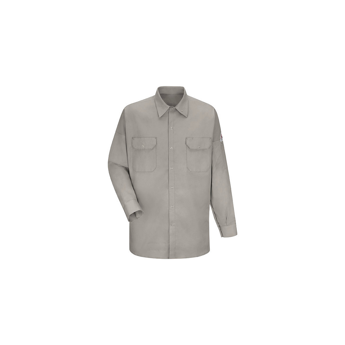 Bulwark® X-Large Regular Silver Gray EXCEL FR® Cotton Flame Resistant Welding Work Shirt With Gripper Front Closure And TUFFWELD Bulwark® X-Large Regular Silver Gray EXCEL FR® Cotton Flame Resistant Welding Work Shirt With Gripper Front Closure And TUFFWELD