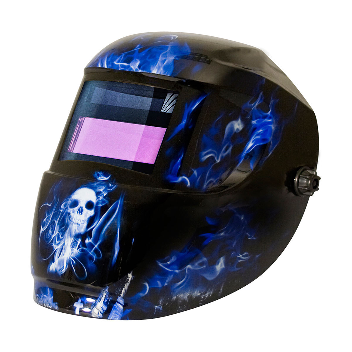 ArcOne® Carrera™ Black/Blue/White Welding Helmet Variable Shades 4, 9 - 13 Auto Darkening Lens, Shade Master® Professional Grade
