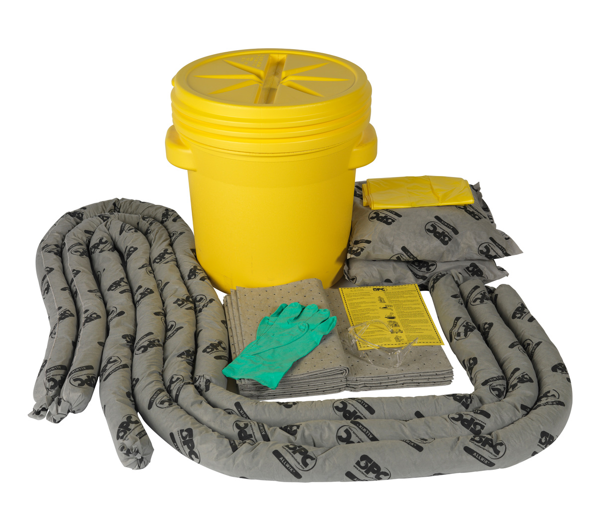 Brady® 20 gal Drum AllWik® Yellow Polypropylene Spill Kit