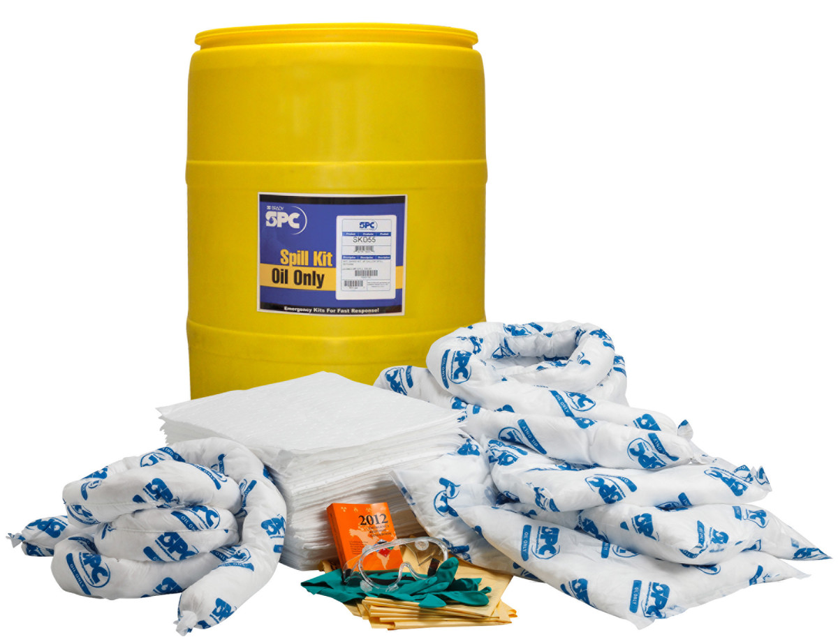 Brady 55 gal Drum SPC Yellow Polypropylene Spill Kit BRDSKO55 for sale online at autumn supply