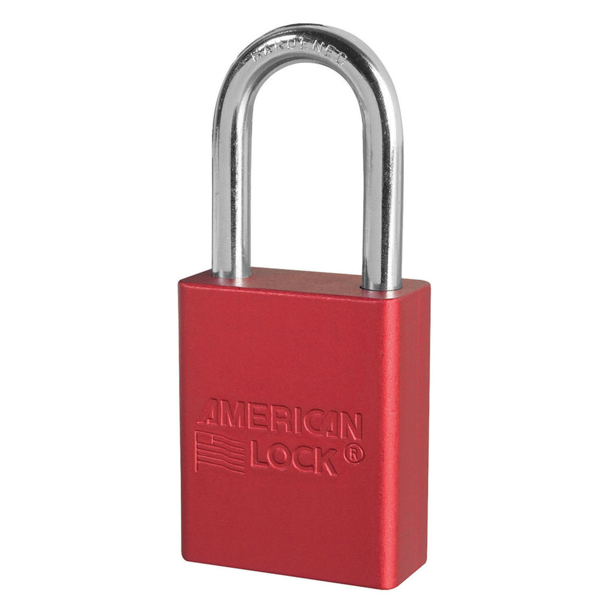 American Lock® Red Anodized Aluminum 5 Pin Tumbler Safety Padlock Boron Alloy Shackle