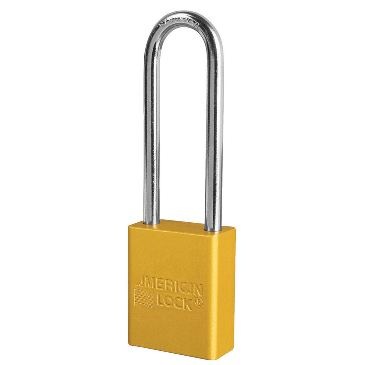 American Lock® Yellow Anodized Aluminum Lifeguard™ 6 Pin Tumbler Padlock Boron Alloy Shackle