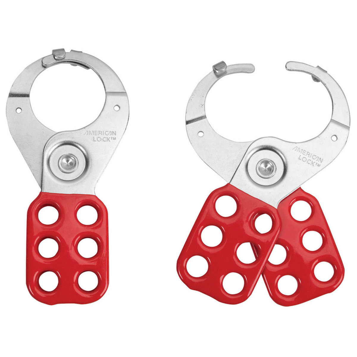 American Lock® Red Steel Lockout Hasp