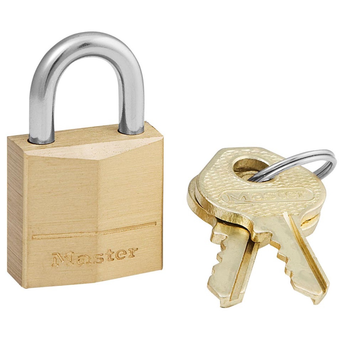 Master Lock® Brass Brass General Security Padlock Steel Shackle