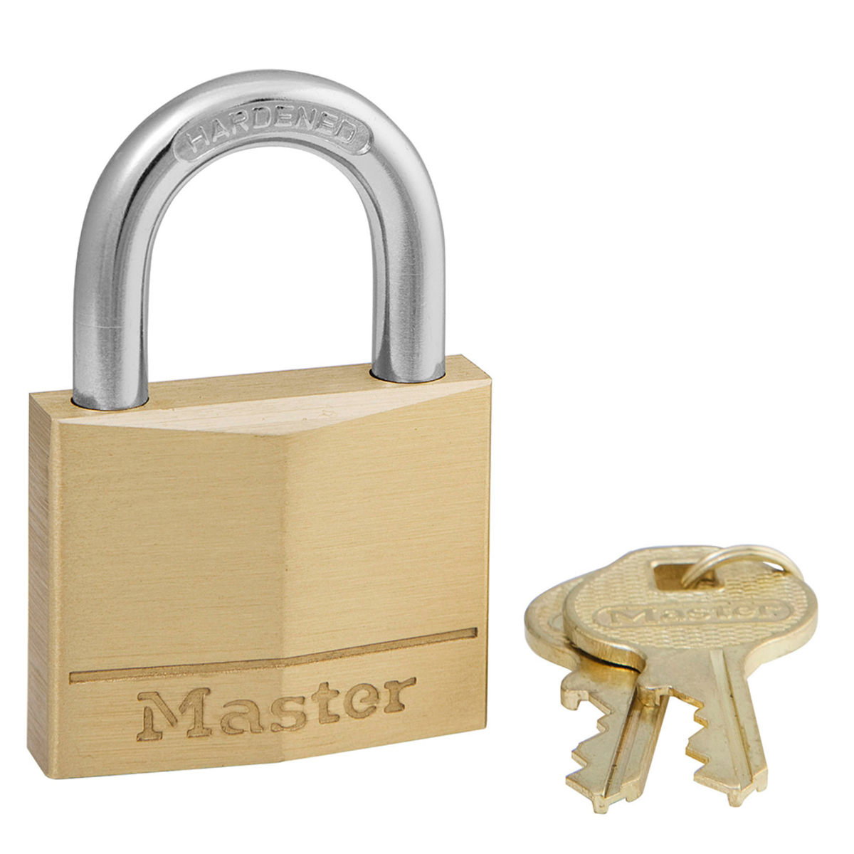 Master Lock® Brass Brass General Security Padlock Hardened Steel Shackle