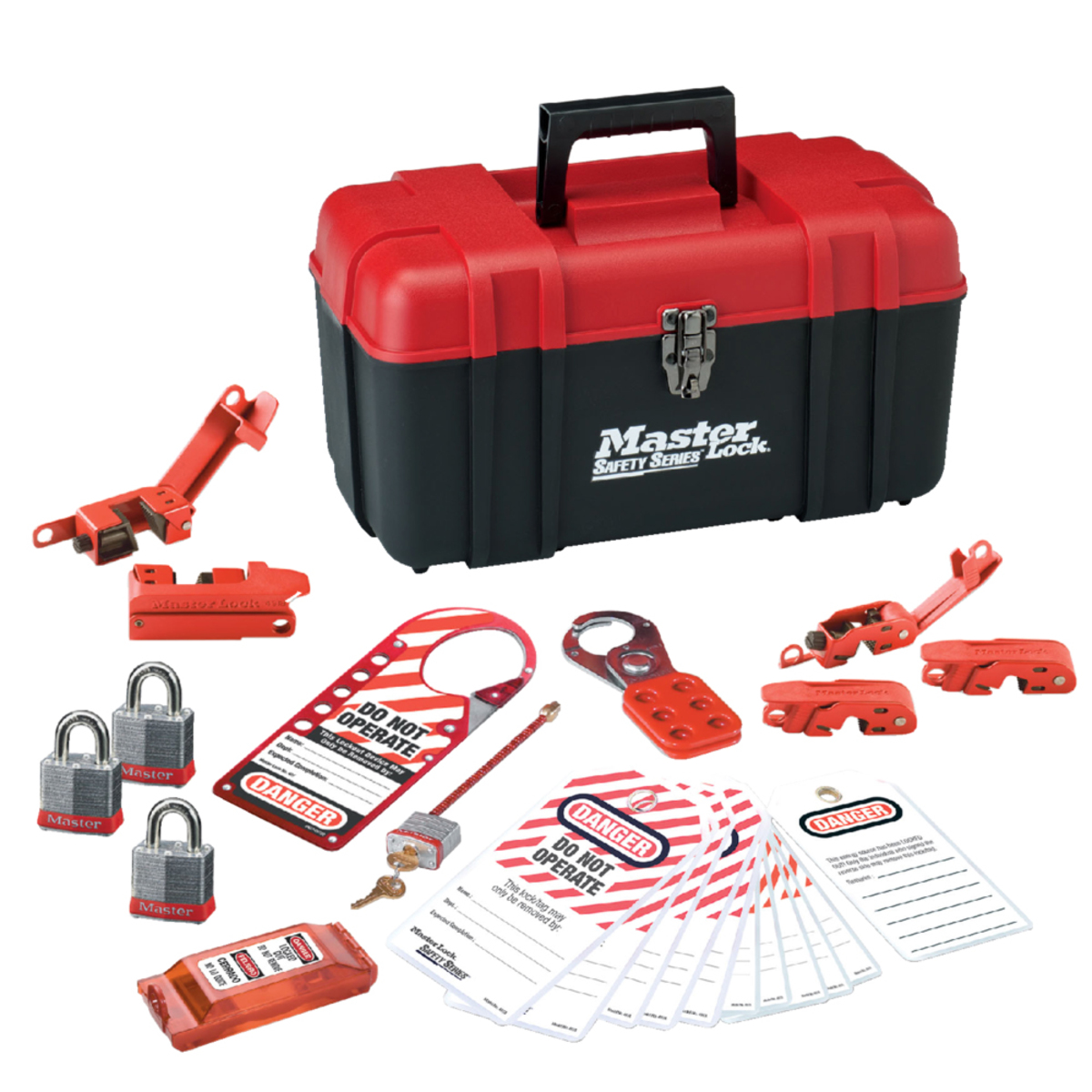 Master Lock® Red Laminated Steel Lockout Carry Case Hardened Steel Shackle Master Lock® Red Laminated Steel Lockout Carry Case Hardened Steel Shackle