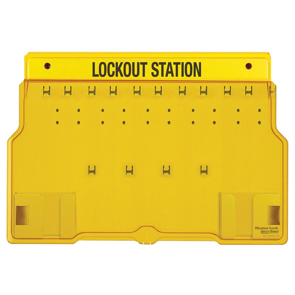 Master Lock® Yellow Thermoplastic Zenex™ Wall Mount Padlock Station