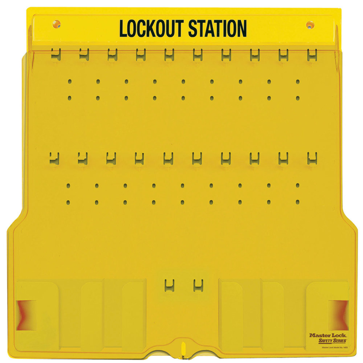 Master Lock® Yellow Thermoplastic Zenex™ Wall Mount Padlock Station