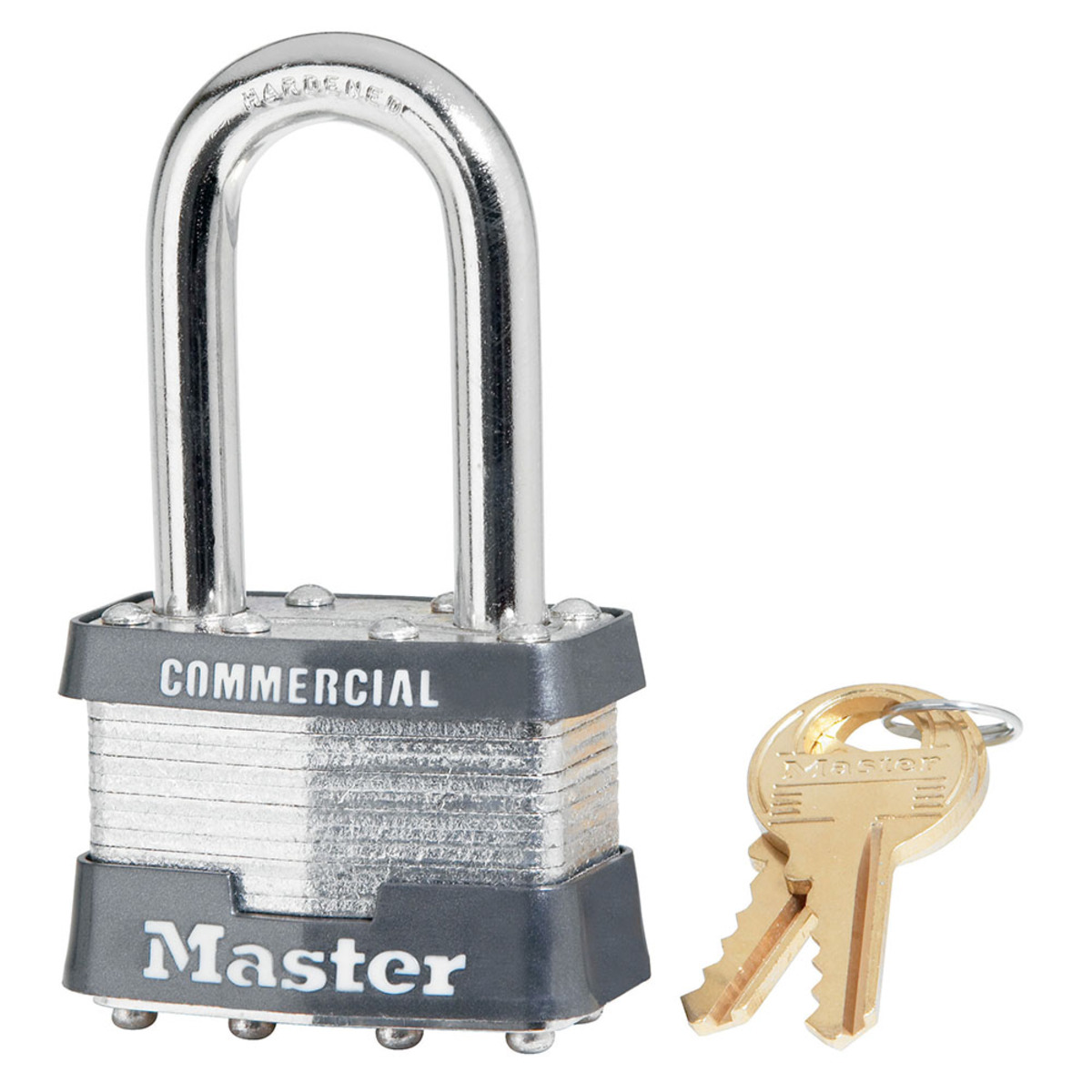 Master Lock® Silver Laminated Steel General Security Padlock Hardened Steel Shackle