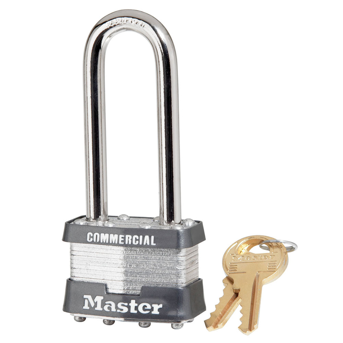 Master Lock® Silver Laminated Steel General Security Padlock Hardened Steel Shackle