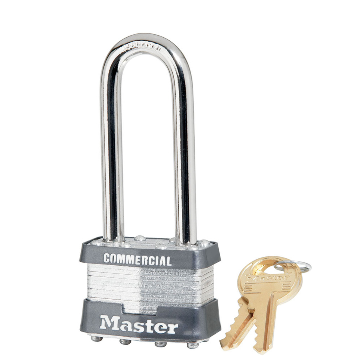 Master Lock® Silver Laminated Steel General Security Padlock Hardened Steel Shackle