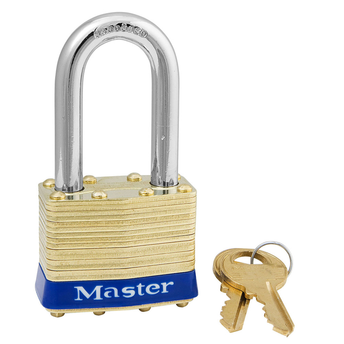 Master Lock® Brass Laminated Brass General Security Padlock Hardened Steel Shackle