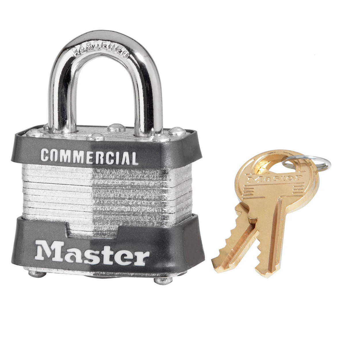 Master Lock® Silver Laminated Steel General Security Padlock Hardened Steel Shackle