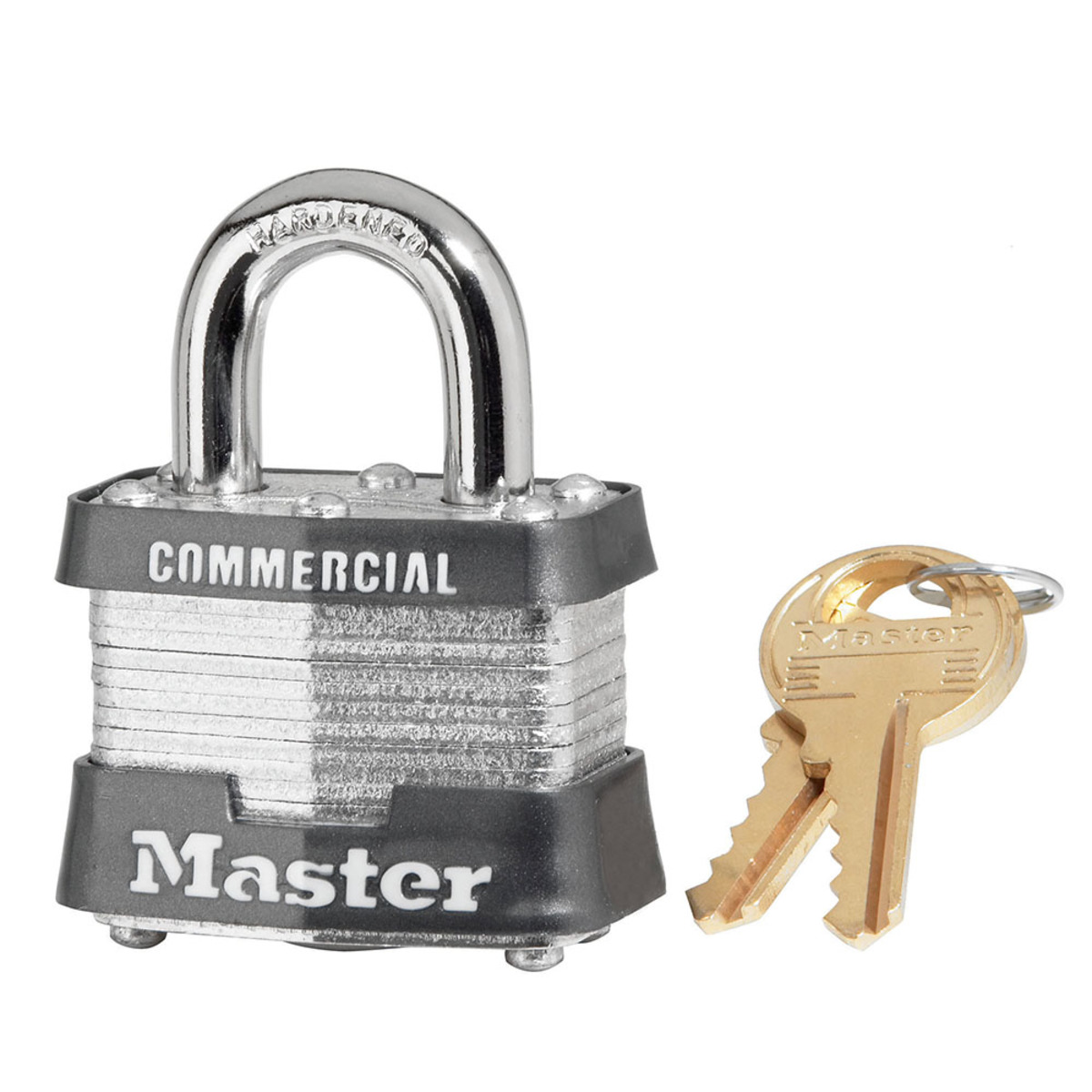 Master Lock® Silver Laminated Steel General Security Padlock Hardened Steel Shackle