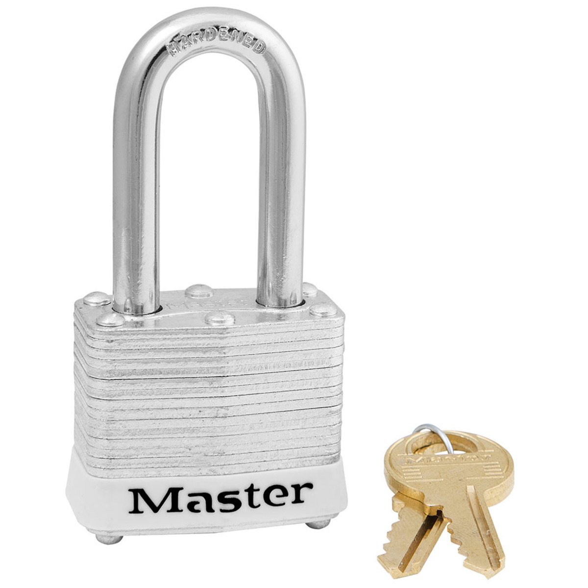 Master Lock White Laminated Steel 4 Pin Tumbler Padlo M193LFWHT for sale online at autumn supply