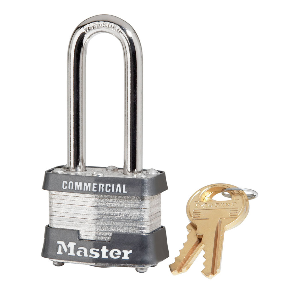 Master Lock® Silver Laminated Steel General Security Padlock Hardened Steel Shackle