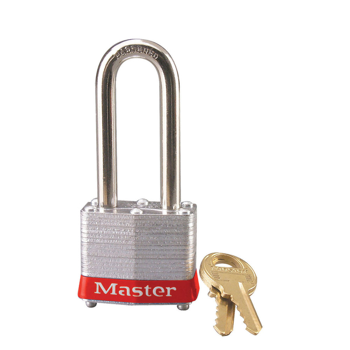 Master Lock® Red Laminated Steel 4 Pin Tumbler Padlock Hardened Steel Shackle