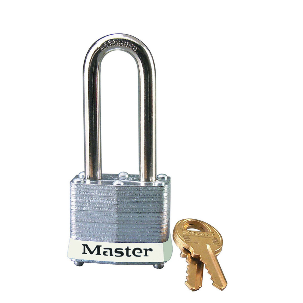 Master Lock® White Laminated Steel 4 Pin Tumbler Padlock Hardened Steel Shackle