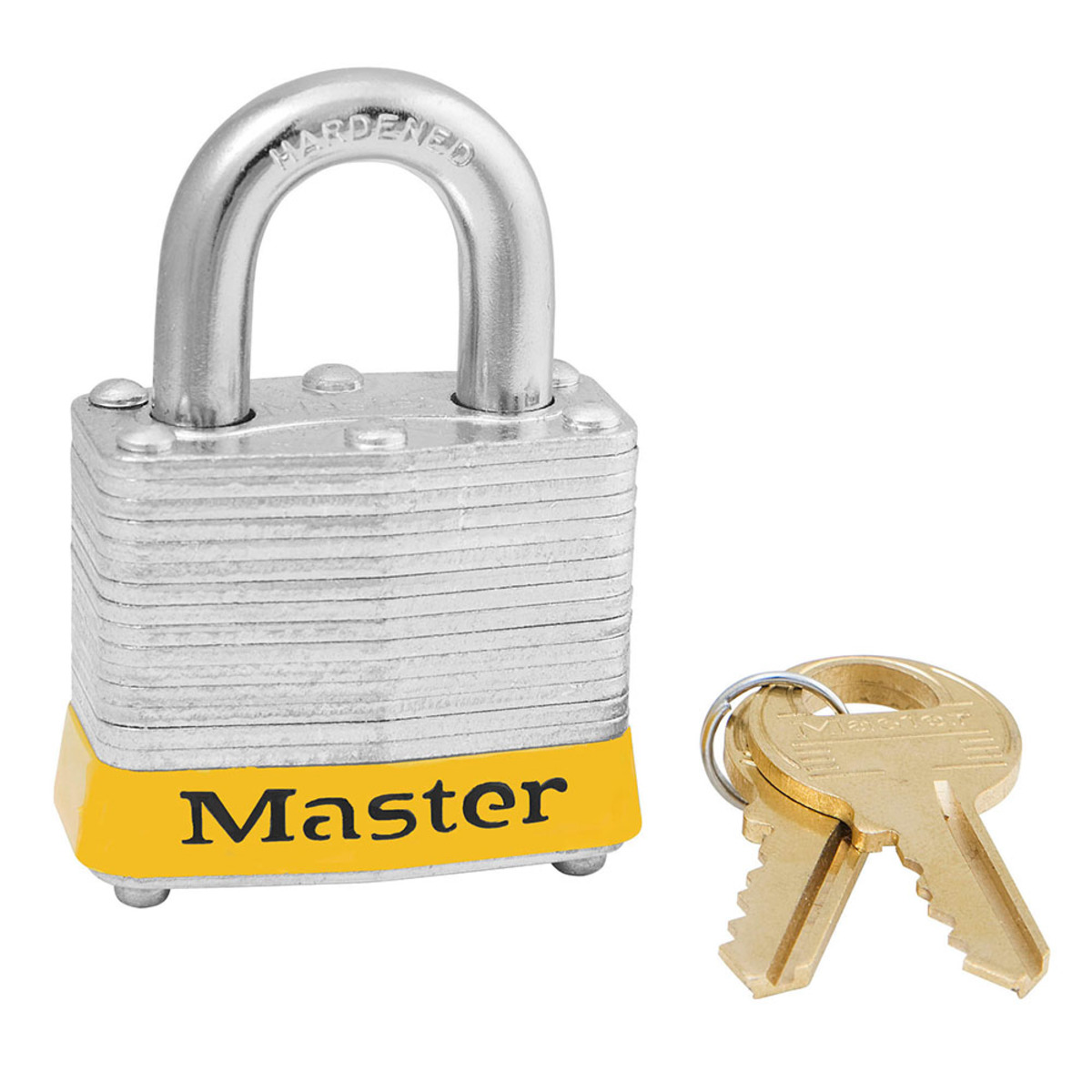 Master Lock Yellow Laminated Steel 4 Pin Tumbler Padl M193KAYLW for sale online at autumn supply