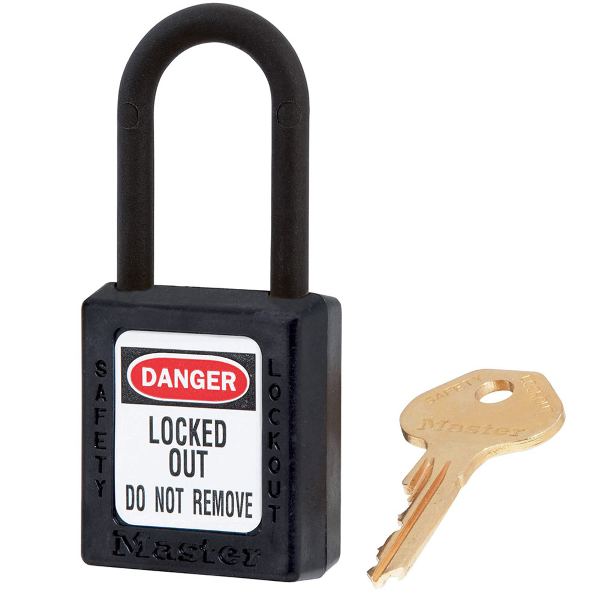 Master Lock® Black Thermoplastic Zenex™ 6 Pin Tumbler Padlock Nylon Shackle