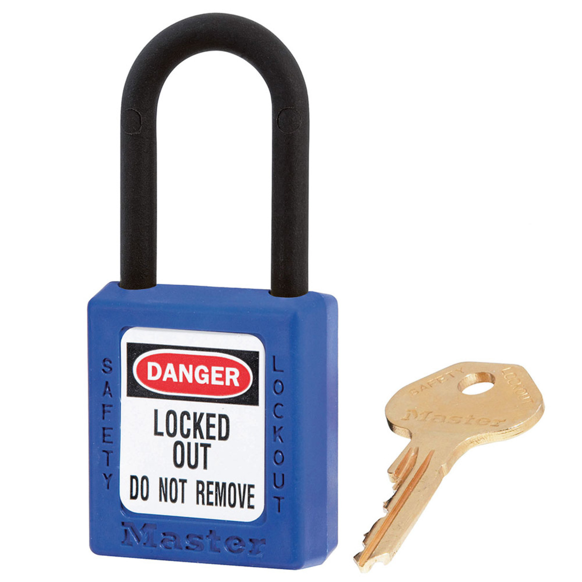 Master Lock® Blue Thermoplastic Zenex™ 6 Pin Tumbler Padlock Nylon Shackle