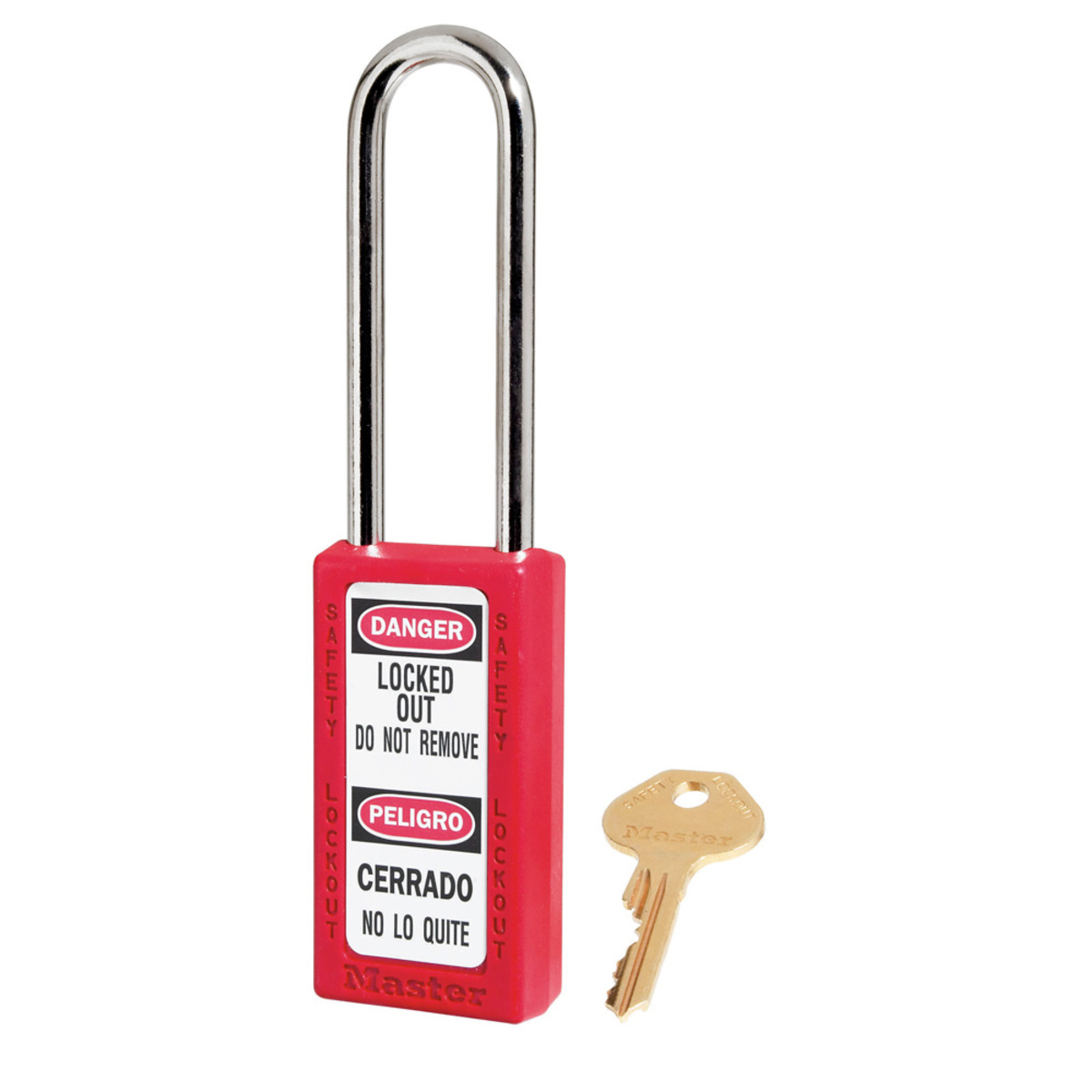 Master Lock® Red Thermoplastic Zenex™ 6 Pin Tumbler Padlock Steel Shackle