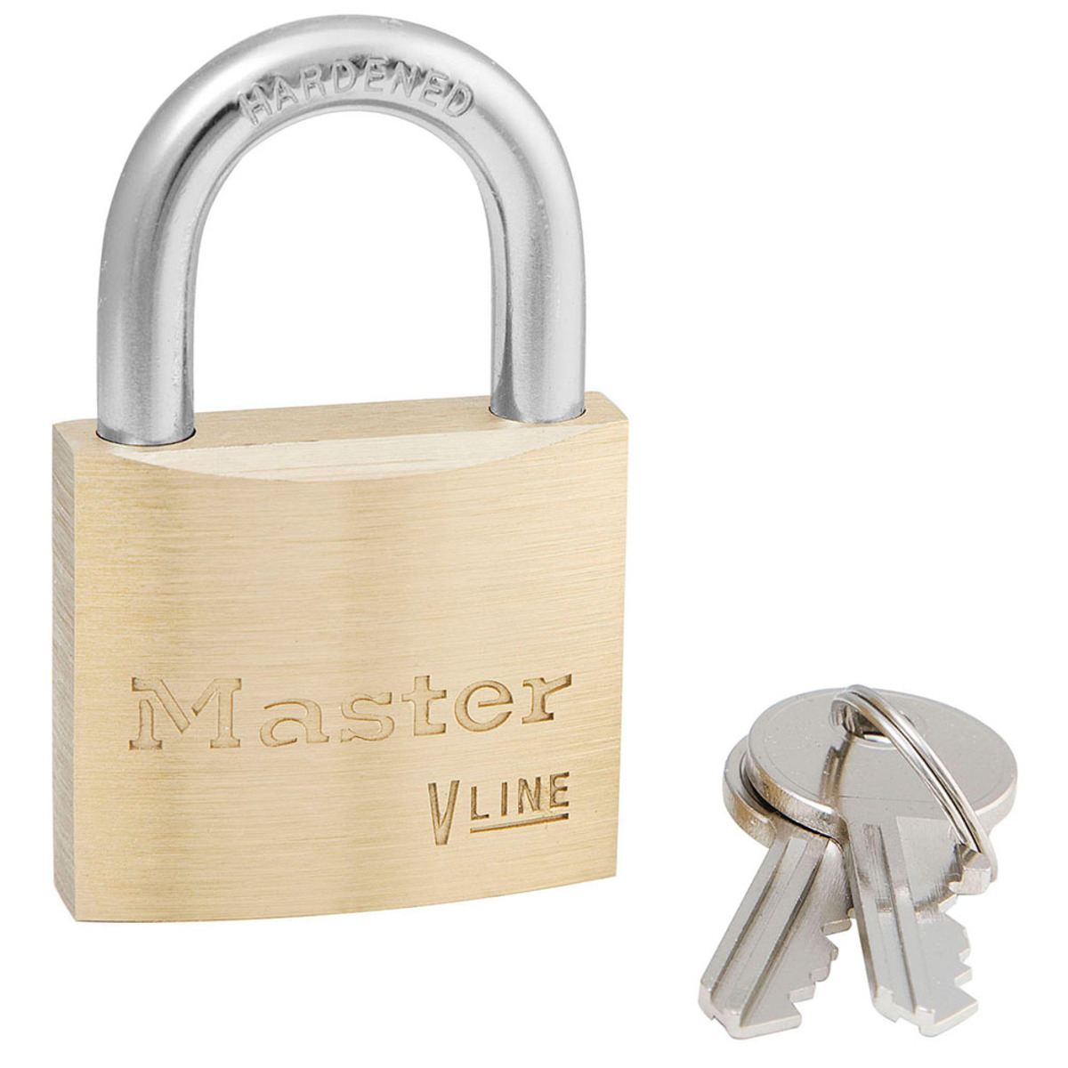 Master Lock® Brass Brass General Security Padlock Hardened Steel Shackle