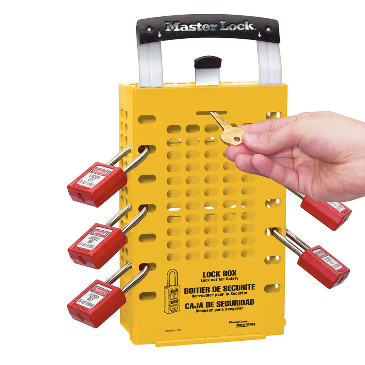 Master Lock® Yellow Steel Group Lock Box