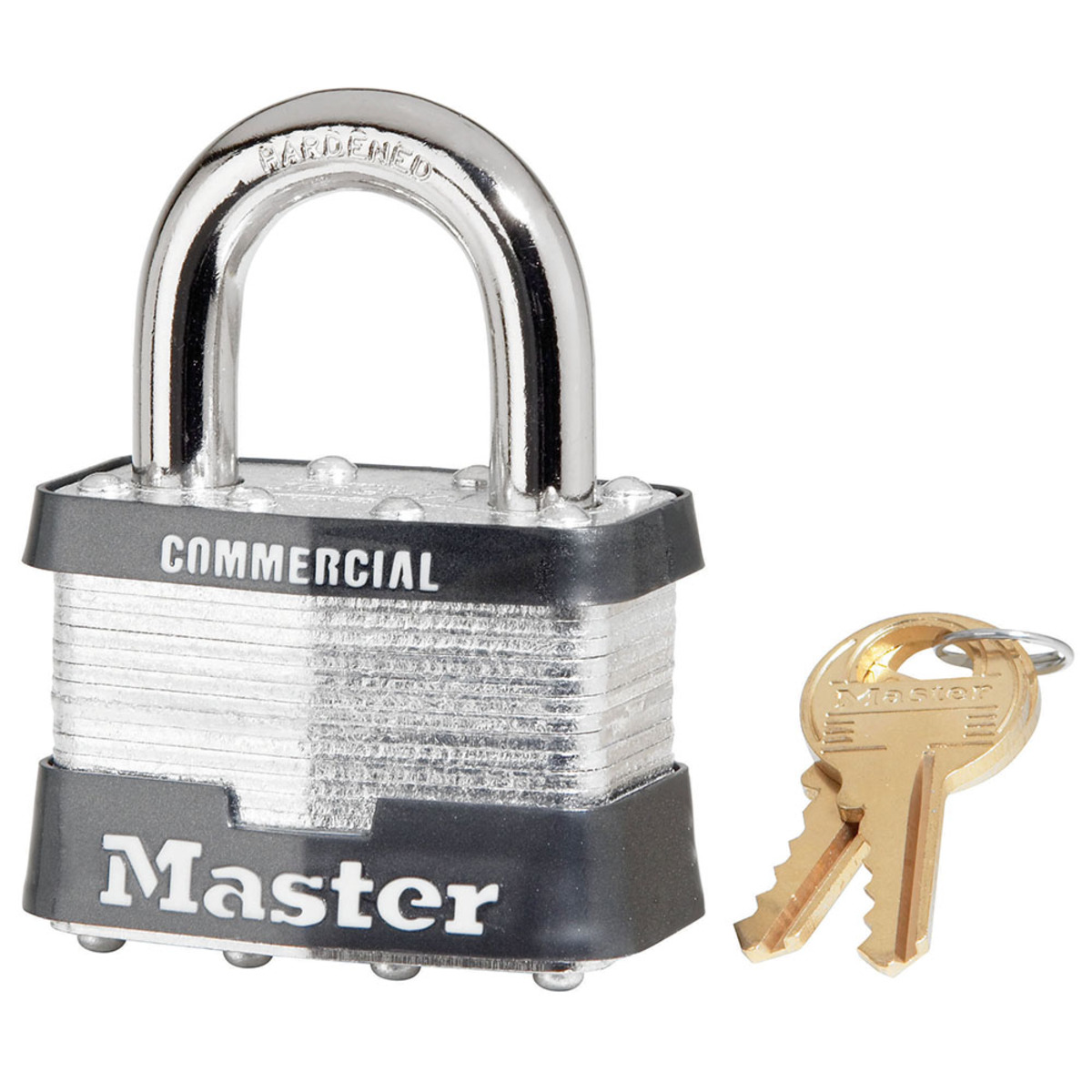 Master Lock® Silver Laminated Steel General Security Padlock Boron Alloy Shackle