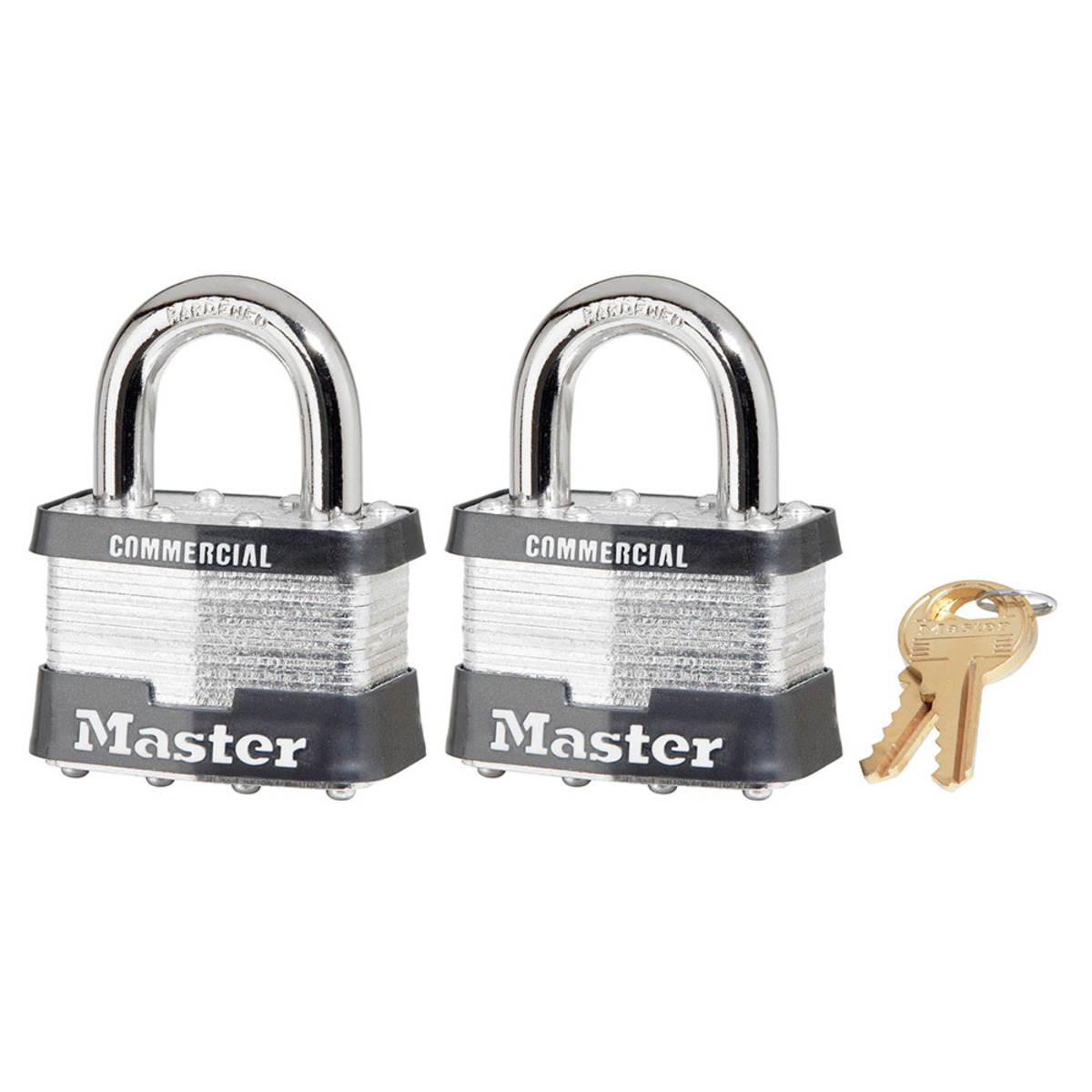 Master Lock® Silver Laminated Steel General Security Padlock Boron Alloy Shackle