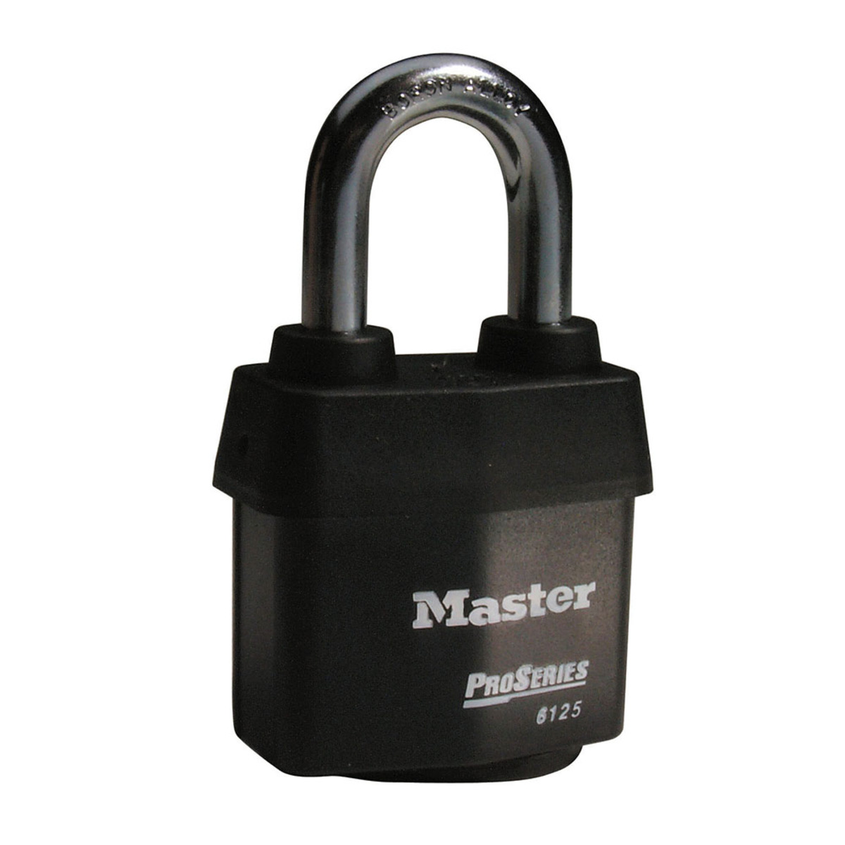 Master Lock® Black Laminated Steel Weather Resistant Security Padlock Boron Alloy Shackle
