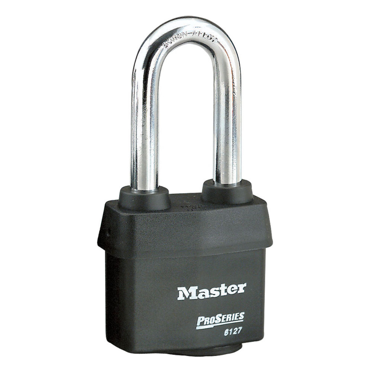 Master Lock® Black Laminated Steel Weather Resistant Security Padlock Boron Alloy Shackle