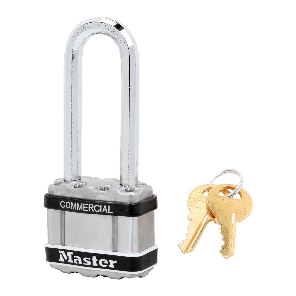 Master Lock® Silver Stainless Steel General Security Padlock Boron Carbide Shackle