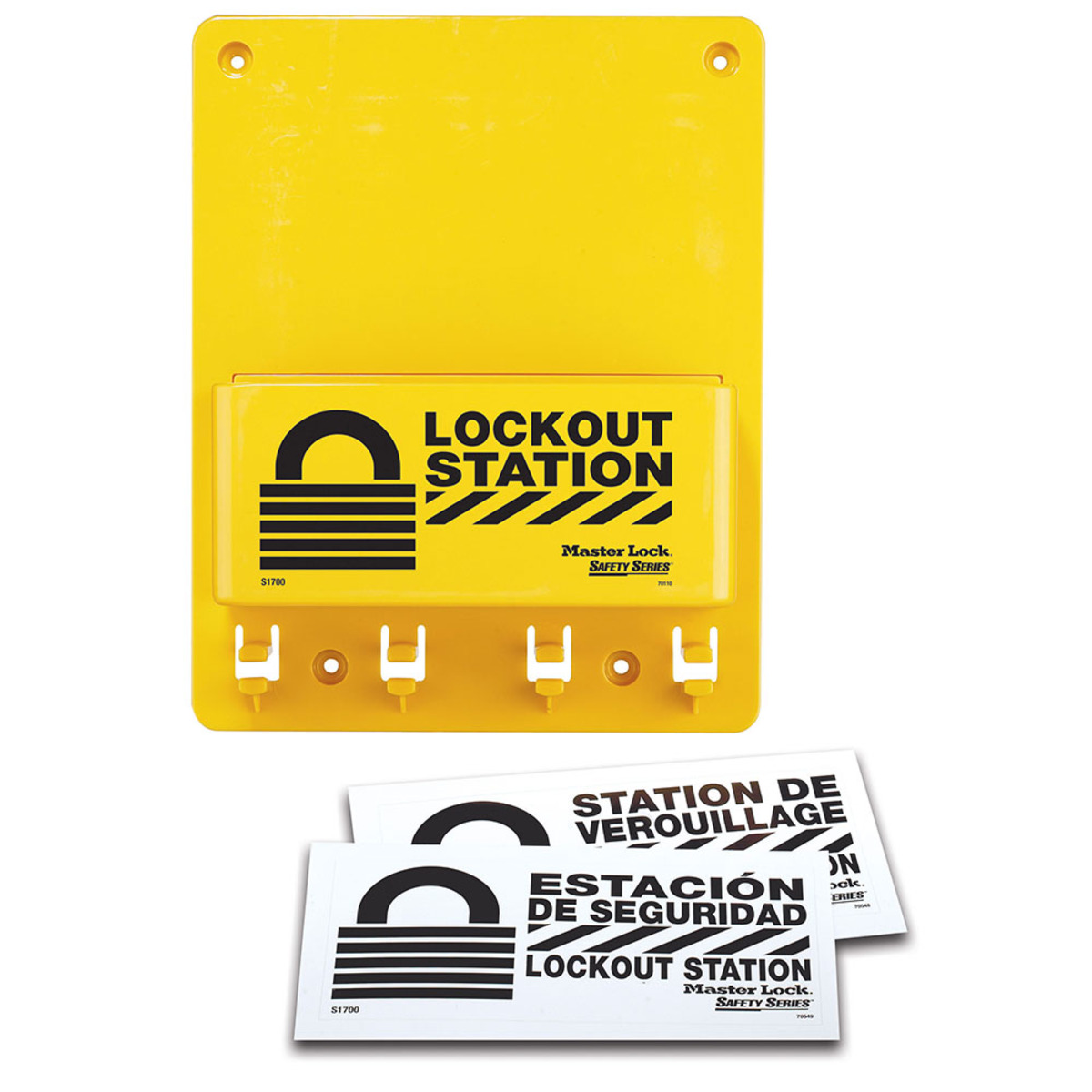 Master Lock® Yellow Thermoplastic Zenex™ Wall Mount Lockout Station