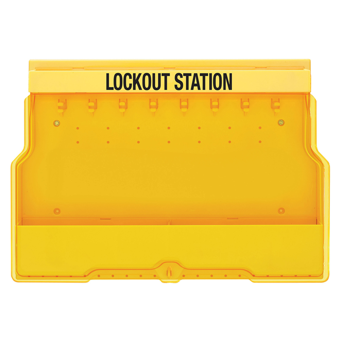 Master Lock® Yellow Thermoplastic Zenex™ Wall Mount Lockout Station