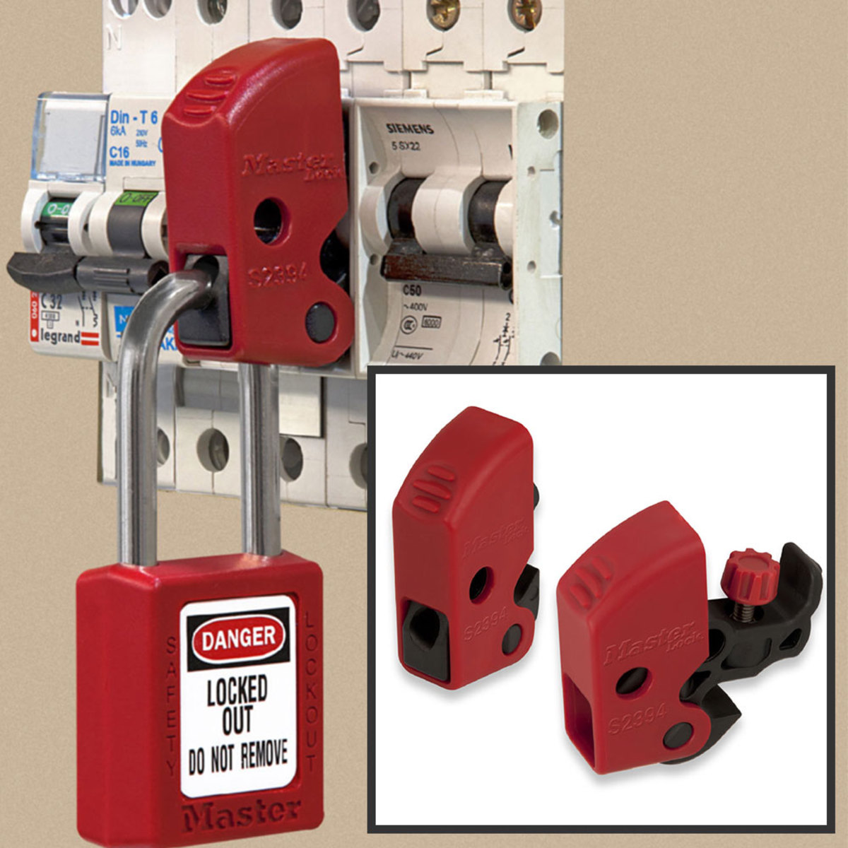 Master Lock Red PBTPC Thermoplastic Electrical Lockout M19S2394 for sale online at autumn supply
