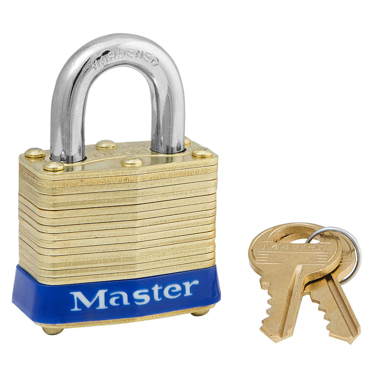 Master Lock® Brass Laminated Brass General Security Padlock Hardened Steel Shackle