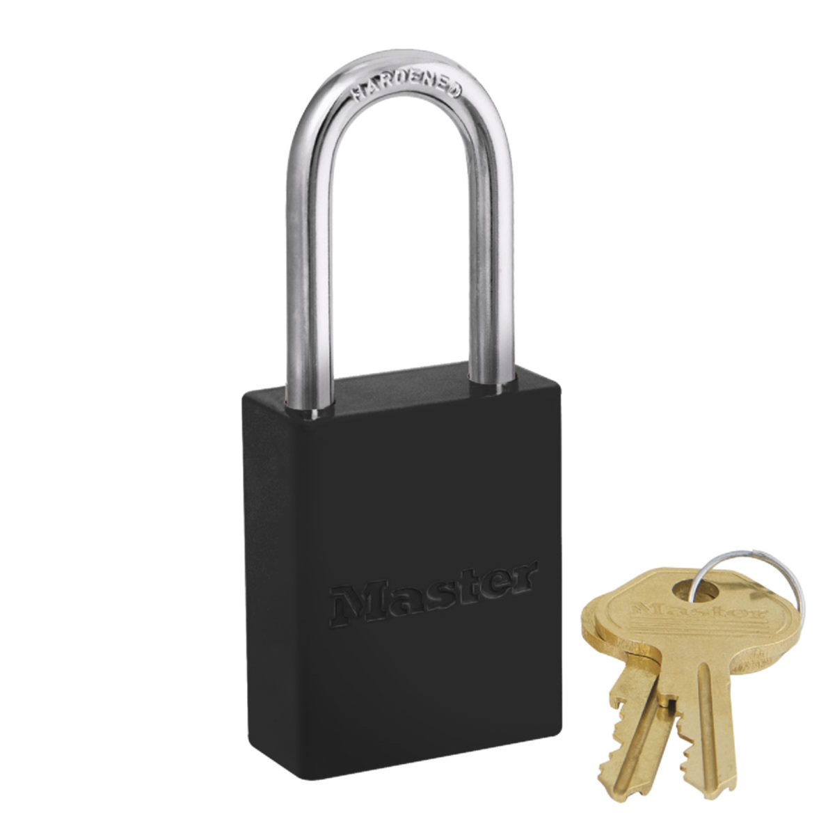 Master Lock® Black Aluminum 5 Pin Tumbler Padlock Boron Alloy Shackle