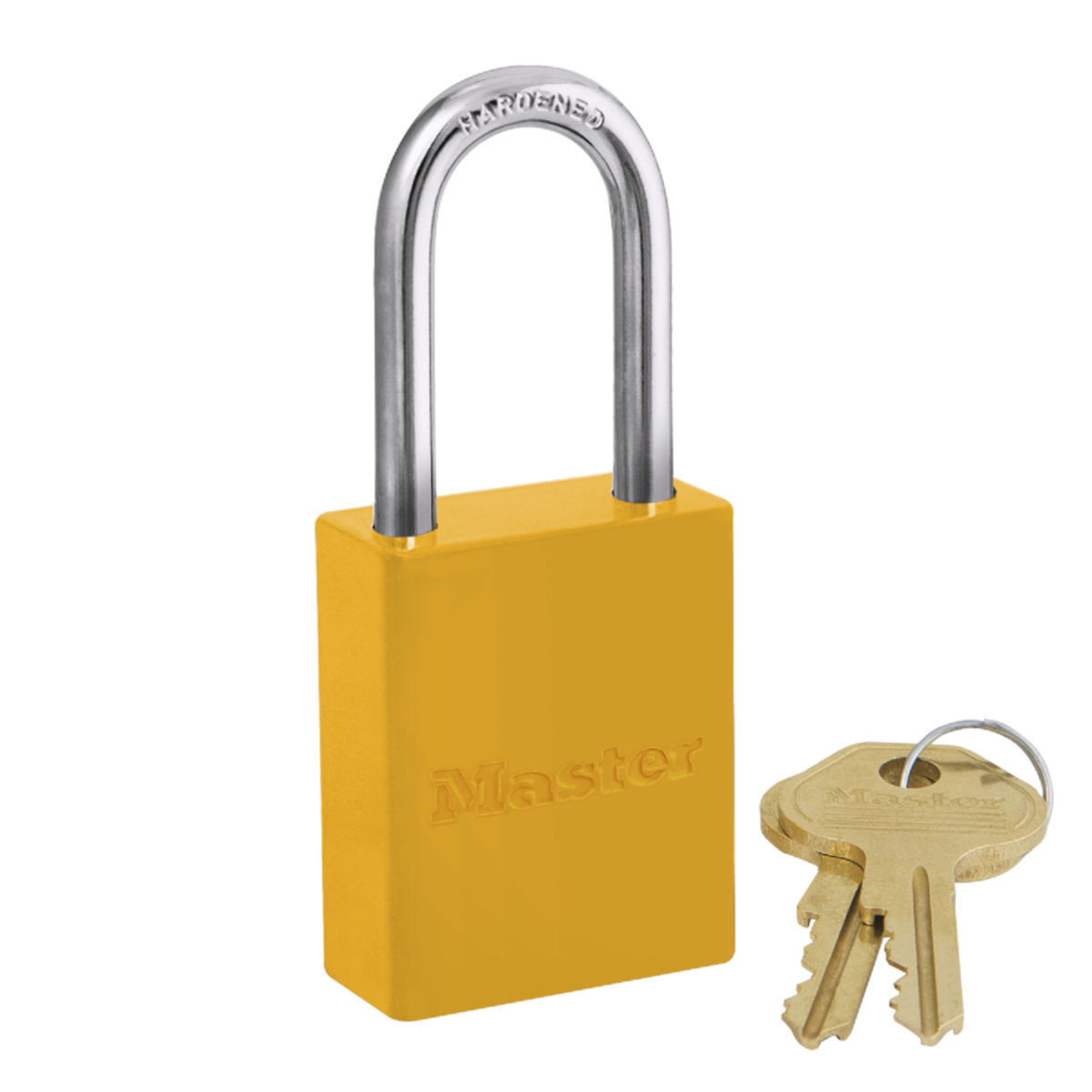 Master Lock® Yellow Aluminum 5 Pin Tumbler Padlock Boron Alloy Shackle